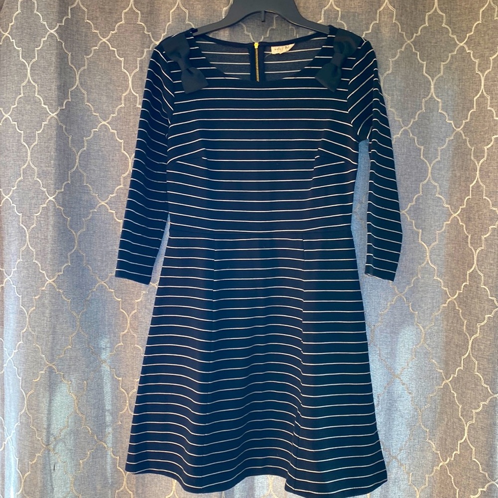 Black and white striped dress